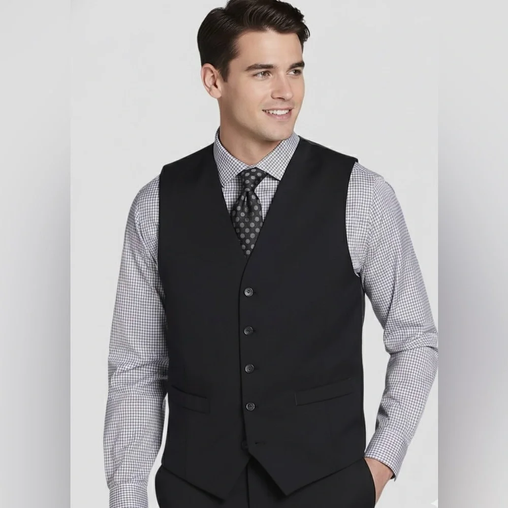 Kenneth Cole Awearness Wool Blend Modern Fit Suit Vest Black Men’s Size XL NWOT